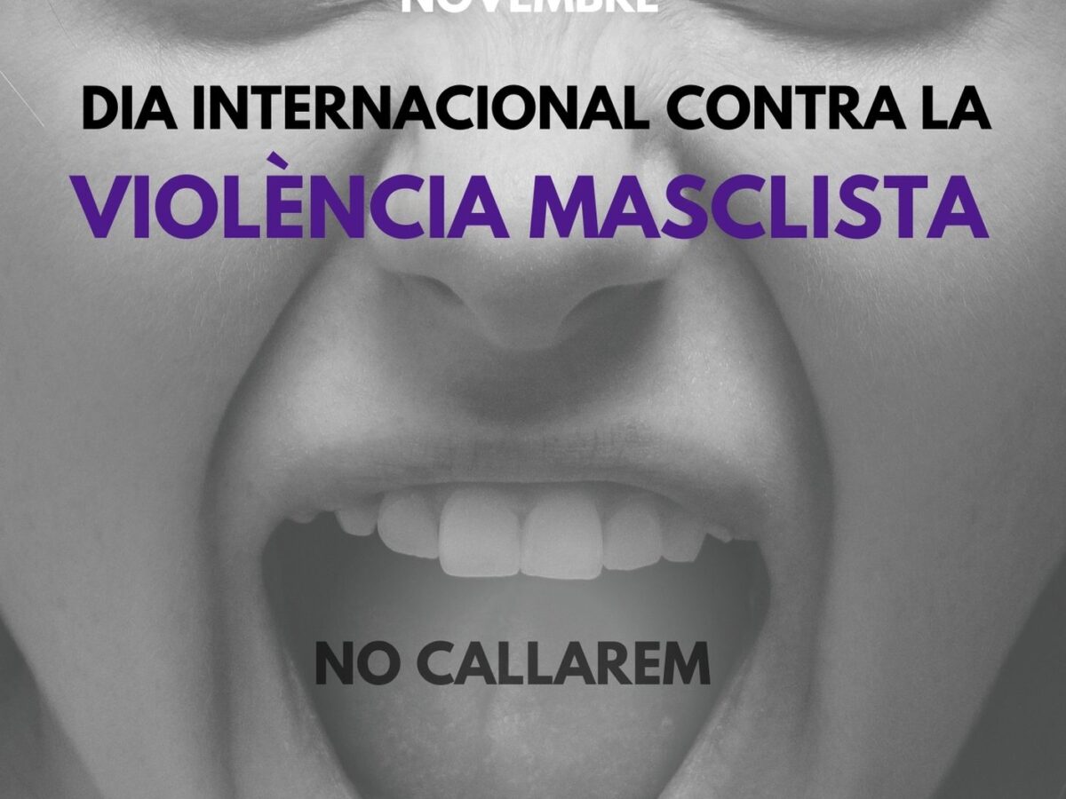 25 de Novembre. Dia internacional contra la Violència Masclista. NO CALLAREM!